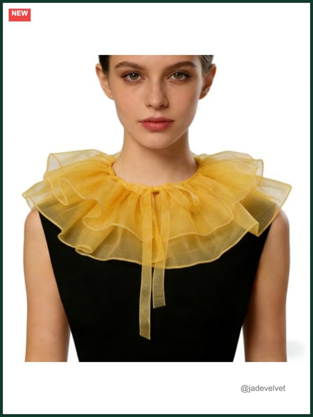 Women's Ruffled Pleated Lace-up Shawl Scarf Victorian Neckwear